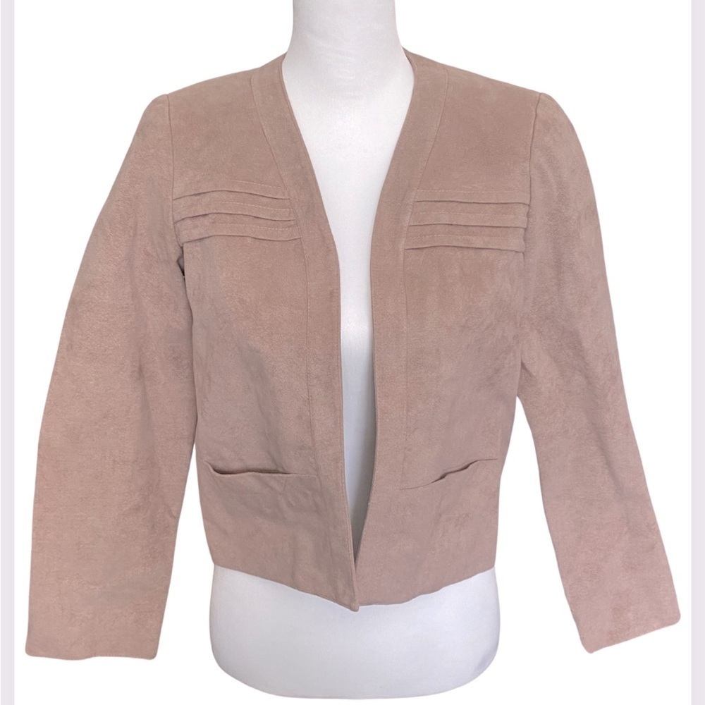 Vintage Samuel Robert by Peter Hatsi Androu Blush Pink Suede Like Blazer Jacket - Picture 5 of 12